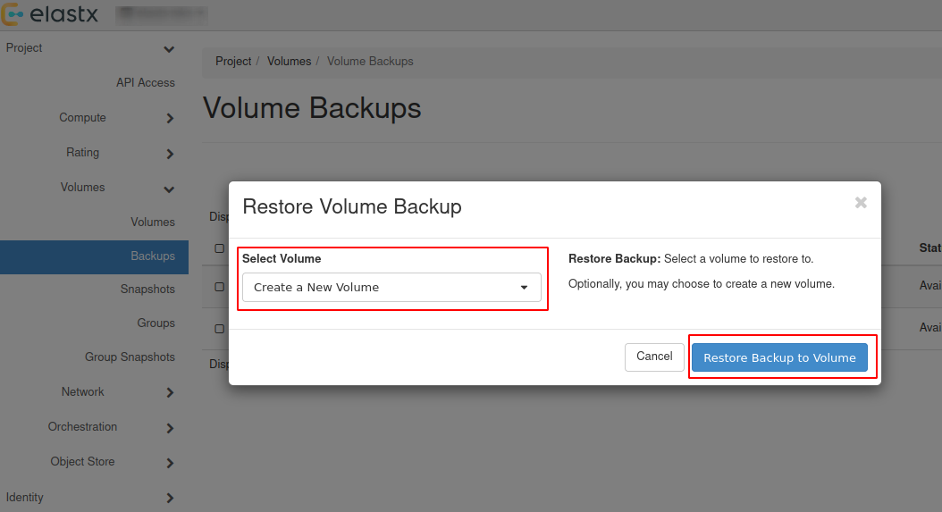 Status-restore-volume